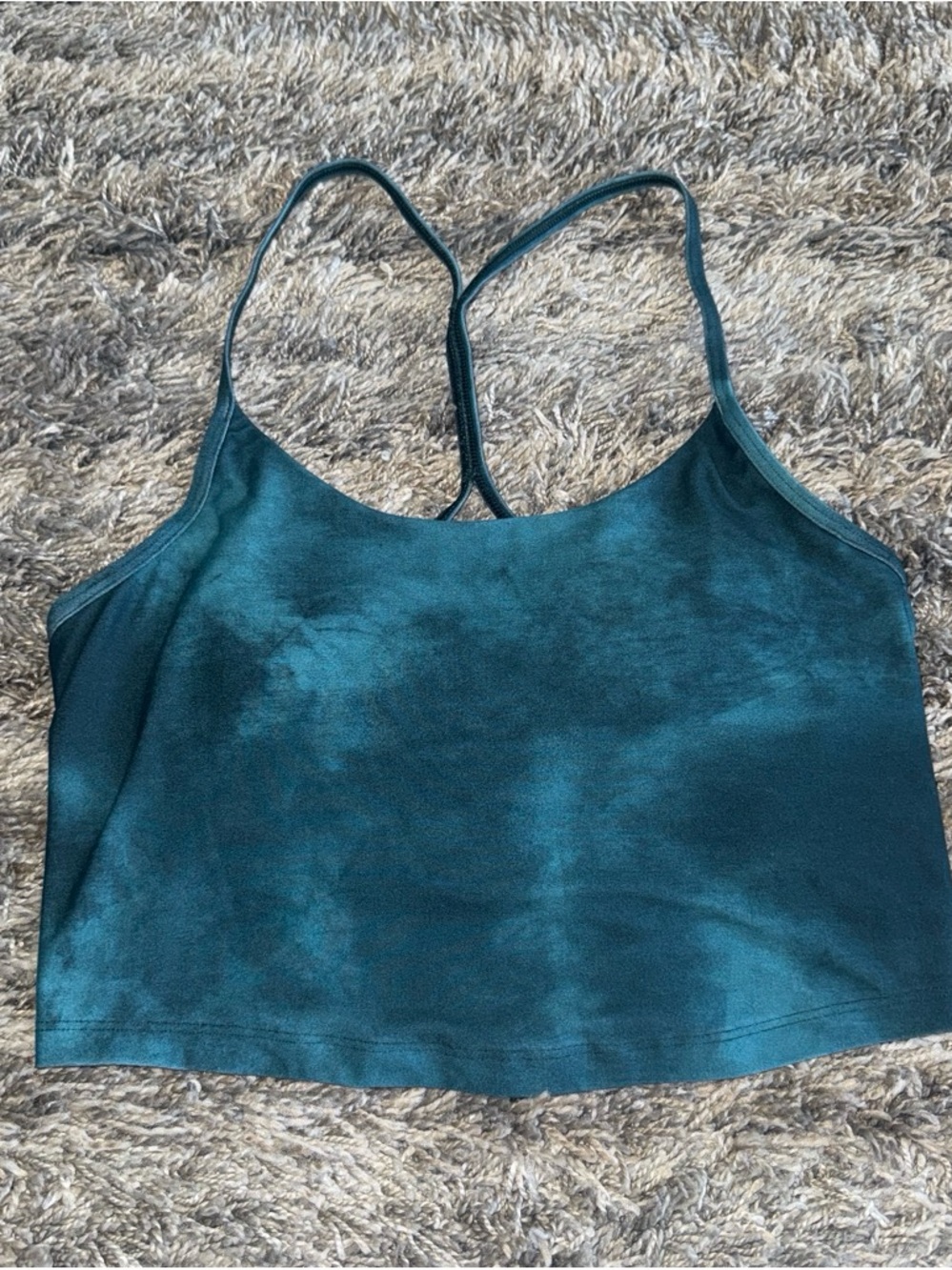 Gilly Hicks Teal Tie-Dye Racerback Crop Tank